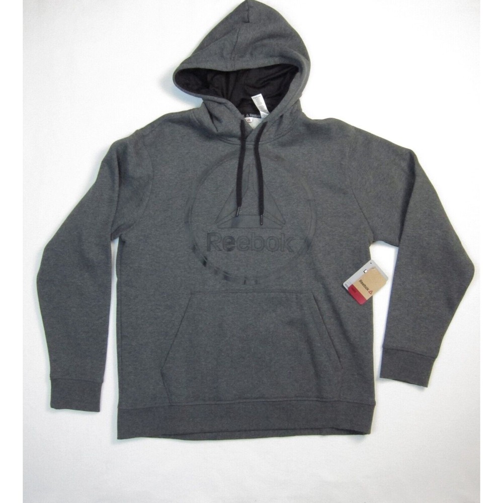 Reebok Men's Rope Climb Long Sleeve Pullover Hoody Charcoal Heather Size L